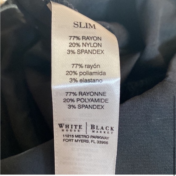 White House Black Market Slim Pant with Side Zip 6 SHORT - Picture 4 of 5